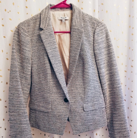 Madewell Cream Tweed Blazer 